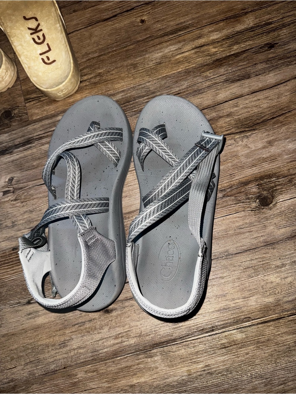 Chaco Women's Light Gray Strappy Sandals